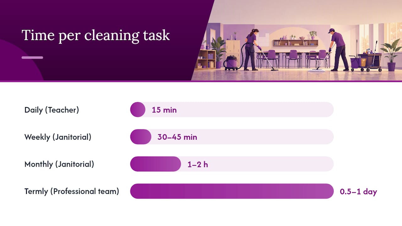 Tiered school cleaning rota infographic